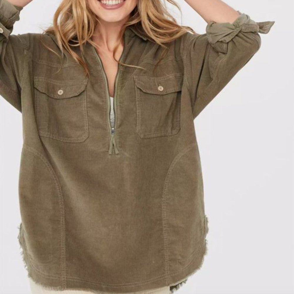 OFFLINE By Aerie Corduroy Quarter Zip Shacket